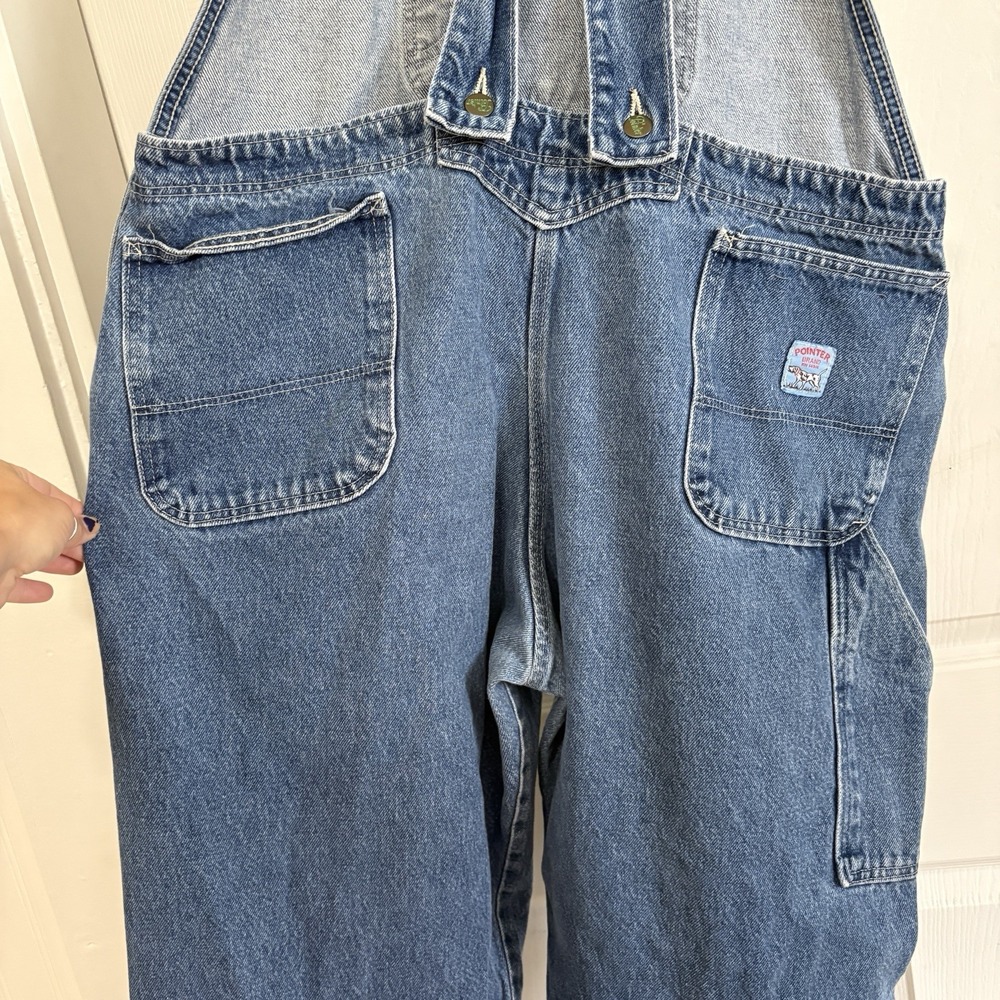 Vintage Pointer Brand Bib Overalls Men's Size 40x30 Blue Denim Made In USA
